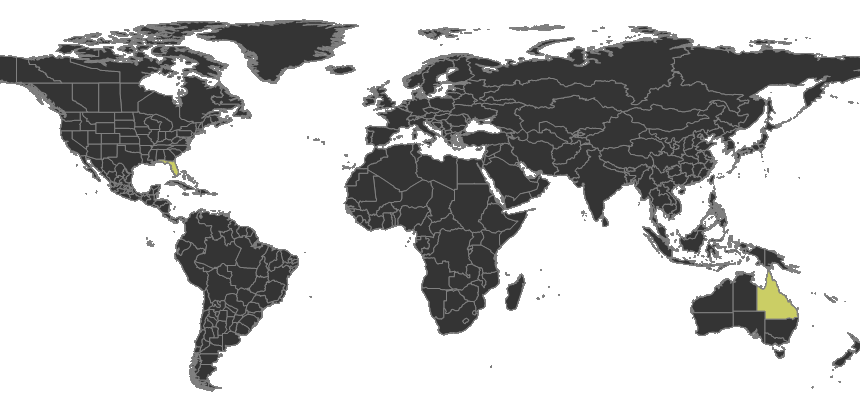 Ochetellus glaber clarithorax Distribution.png